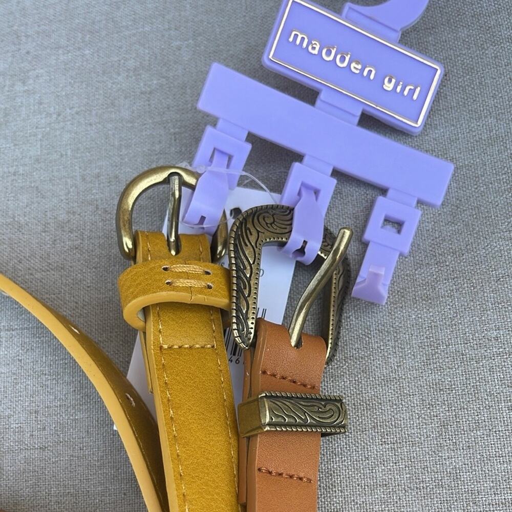 Madden Girls Belt set Yellow & Tan size 1X NEW